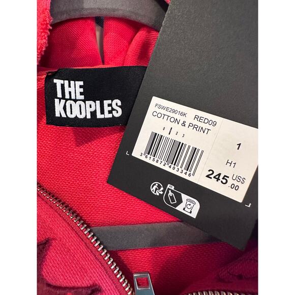 The Kooples Text-Appliqué Zip-Through Cotton-Jersey Hoodie 4 - Picture 16 of 16